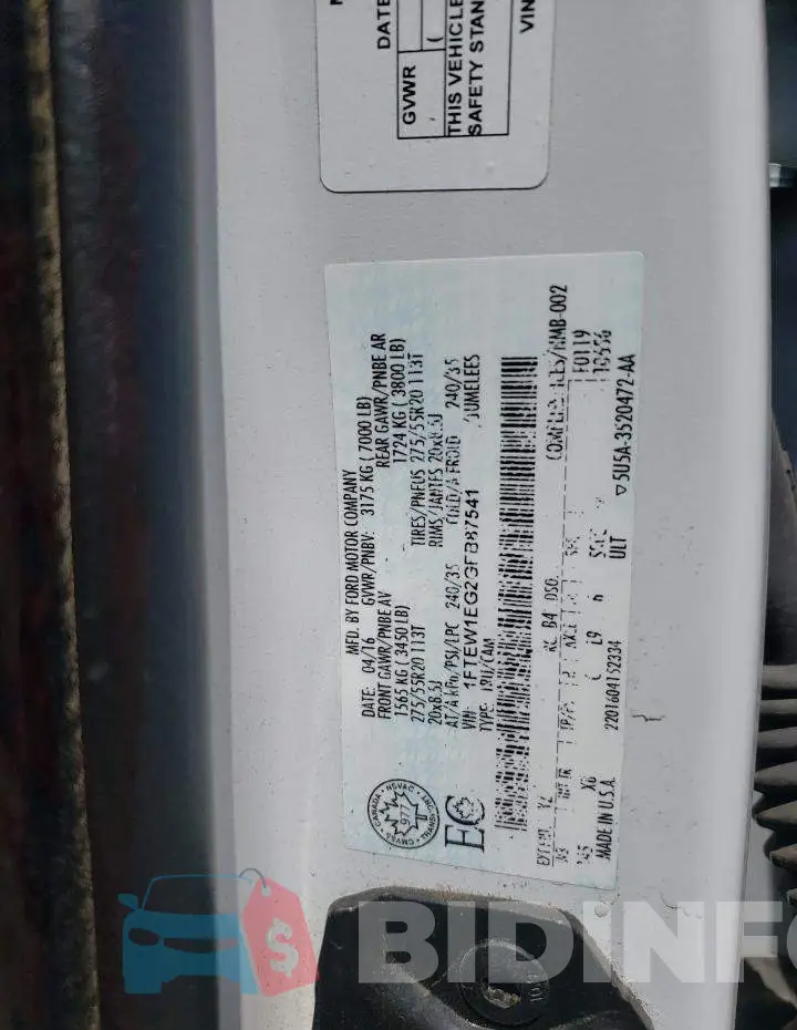 1FTEW1EG2GFB87541 Photo# 12