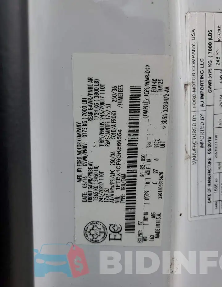 1FTEX1CF6GKE66554 Photo# 12