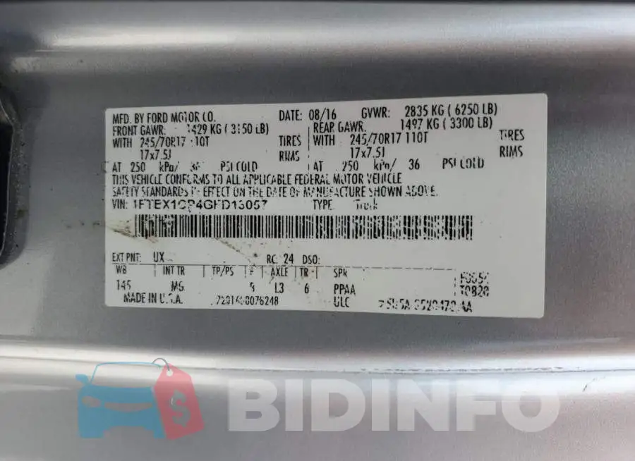 1FTEX1CP4GFD13057 Photo# 12