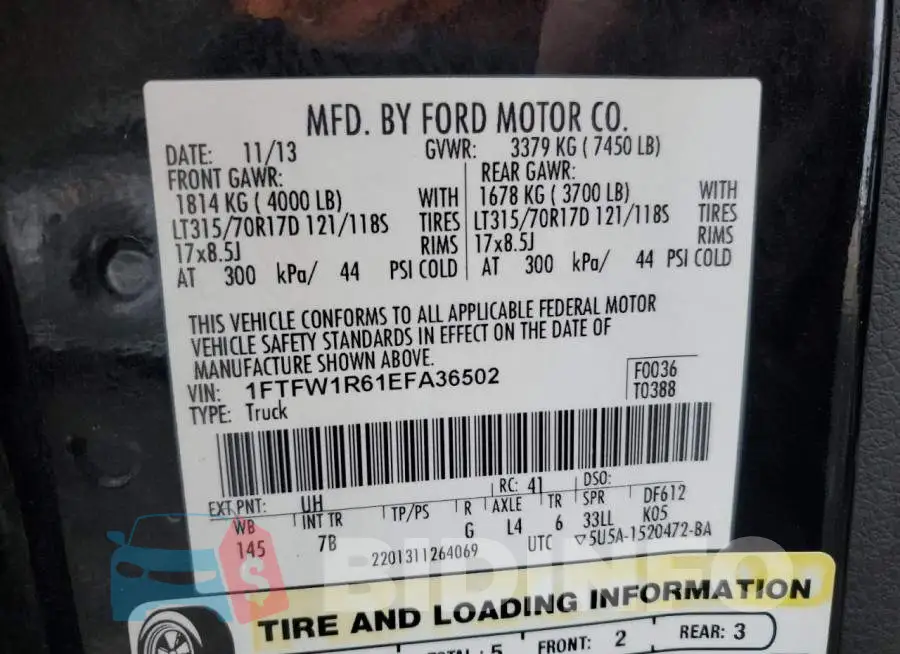 1FTFW1R61EFA36502 Photo# 12