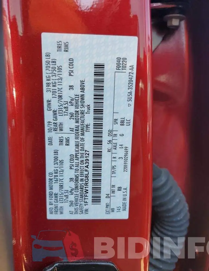 1FTFW1RG8LFA39127 Photo# 12