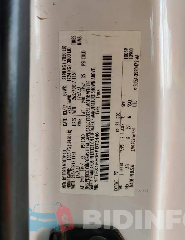 1FTFX1EF0HFB73146 Photo# 12