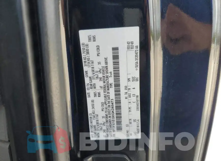 1FTFX1EG0GKD69473 Photo# 12