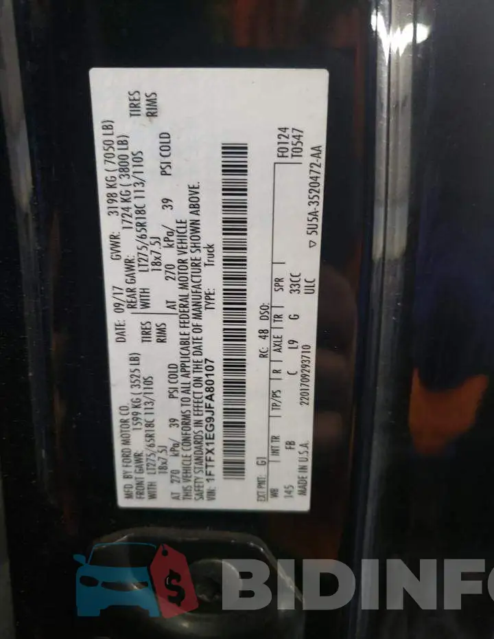 1FTFX1EG9JFA80107 Photo# 12