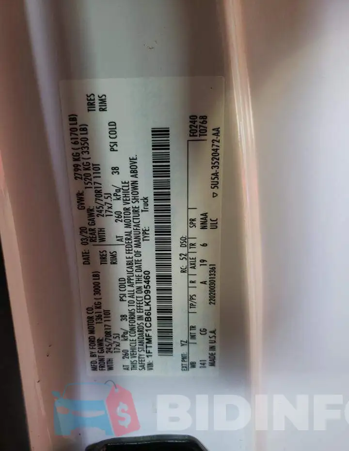 1FTMF1CB6LKD95460 Photo# 12