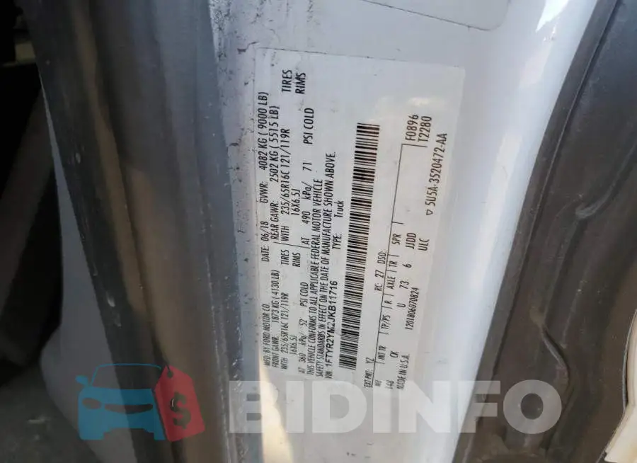 1FTYR2YM2JKB11716 Photo# 13