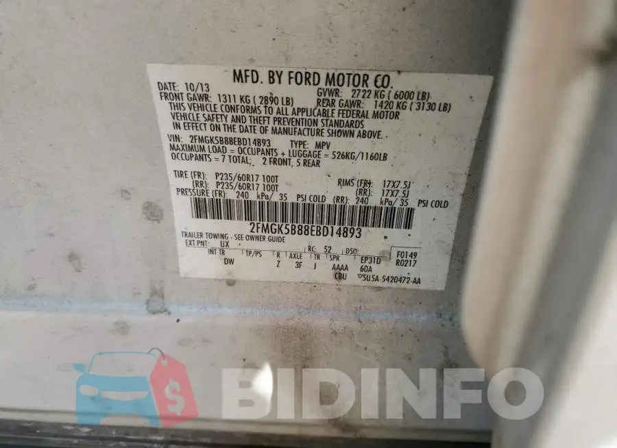 2FMGK5B88EBD14893 Photo# 12