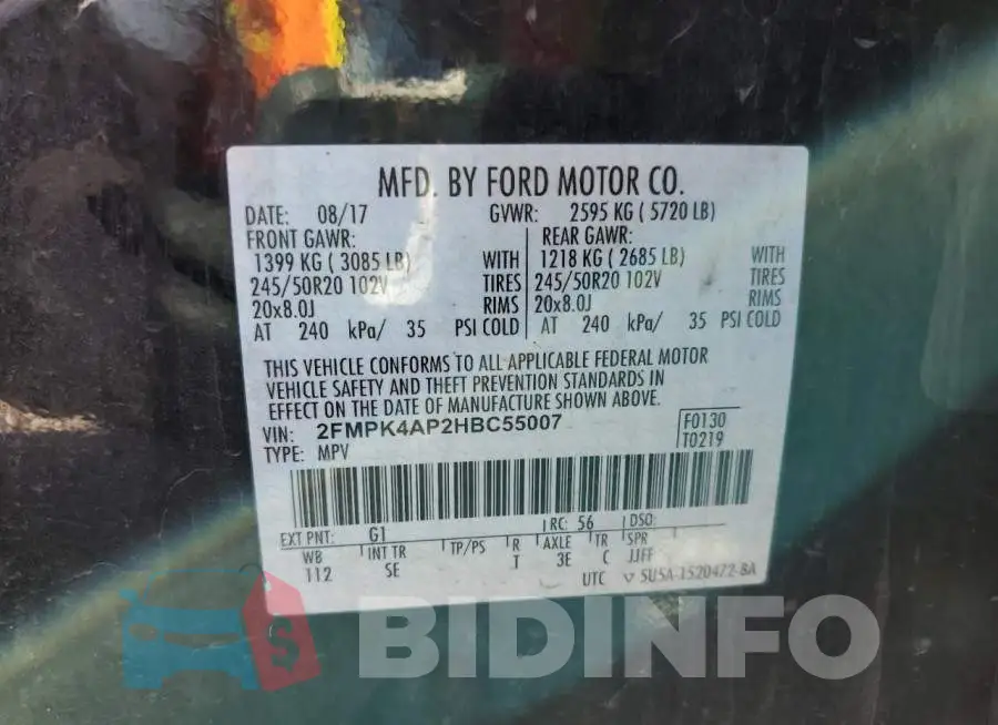 2FMPK4AP2HBC55007 Photo# 12