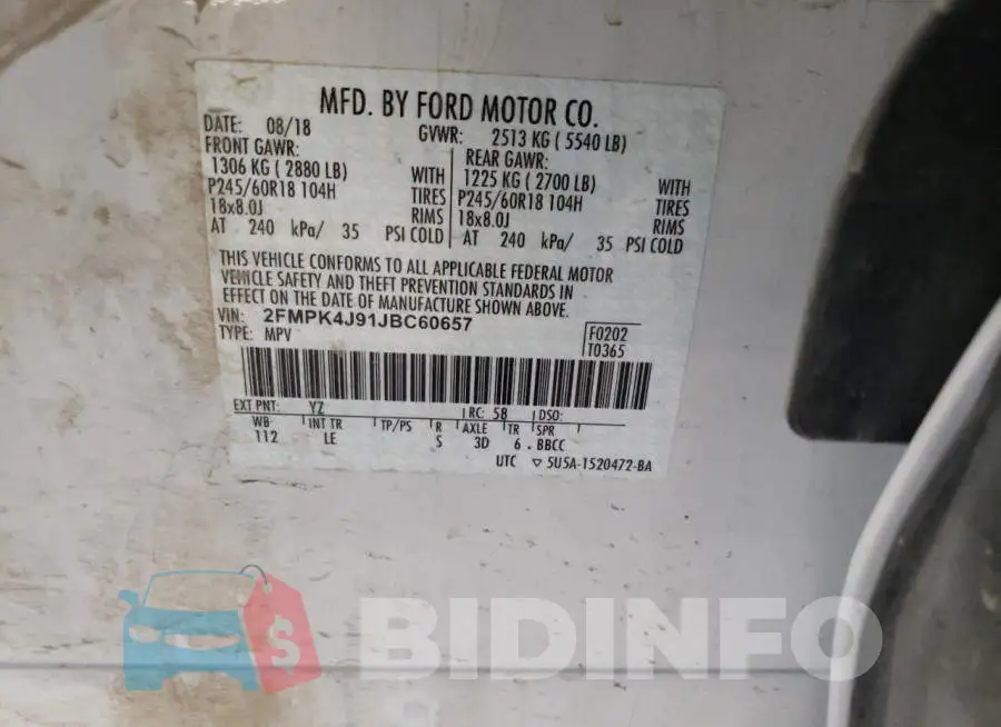 2FMPK4J91JBC60657 Photo# 13