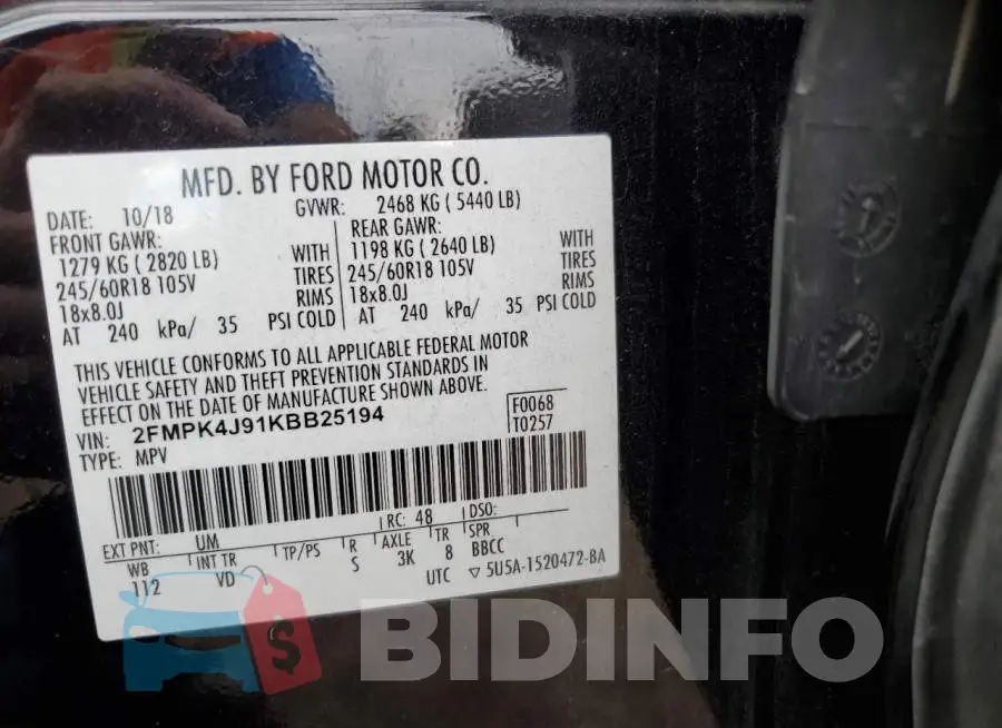2FMPK4J91KBB25194 Photo# 13