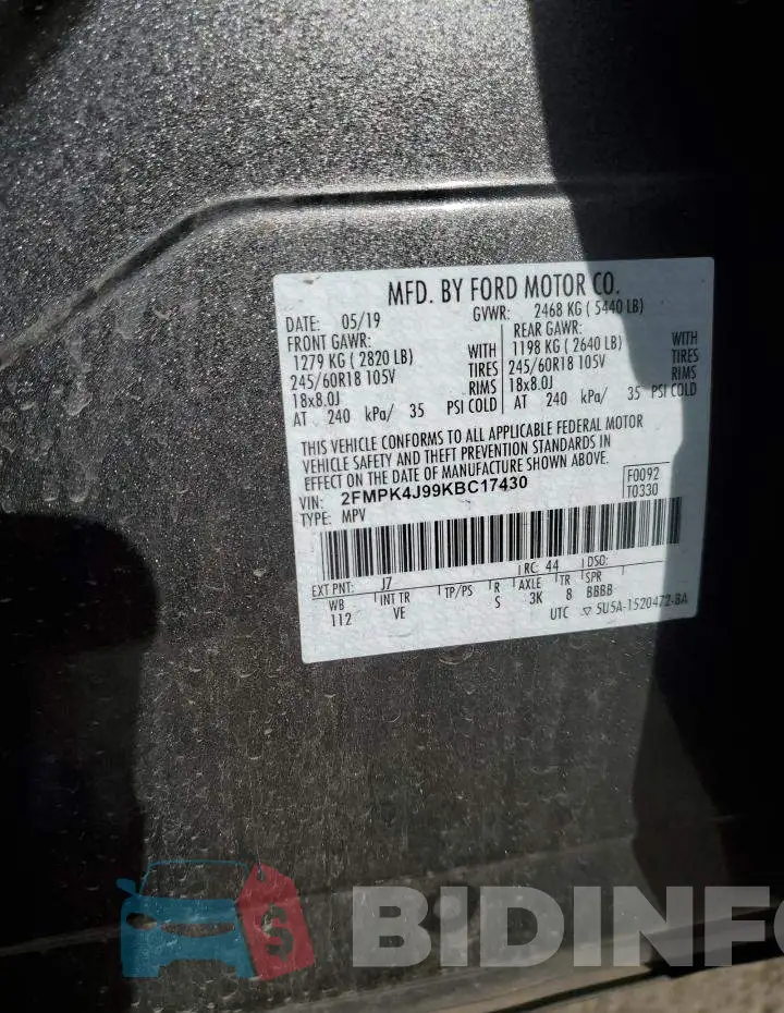 2FMPK4J99KBC17430 Photo# 13