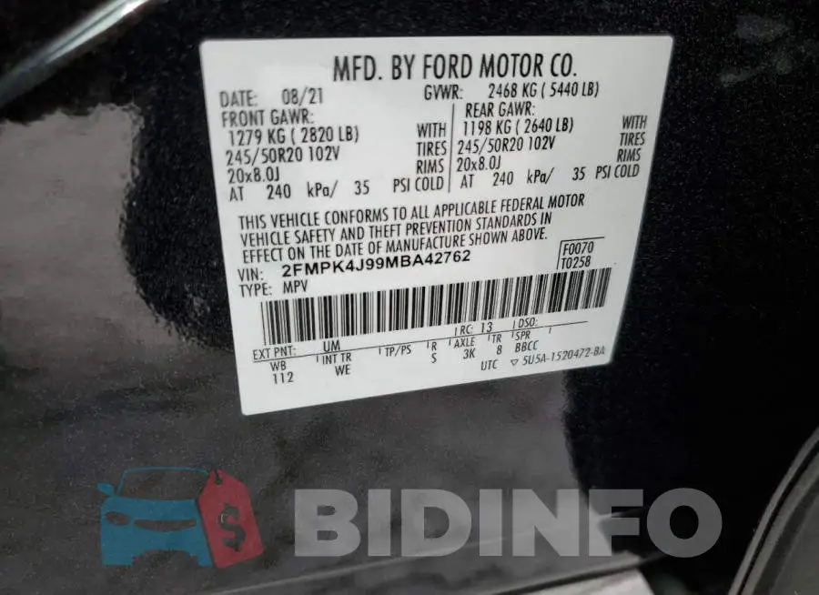 2FMPK4J99MBA42762 Photo# 13