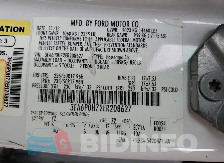 3FA6P0H72ER208627 Photo# 12