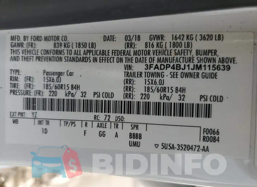 3FADP4BJ1JM115639 Photo# 12