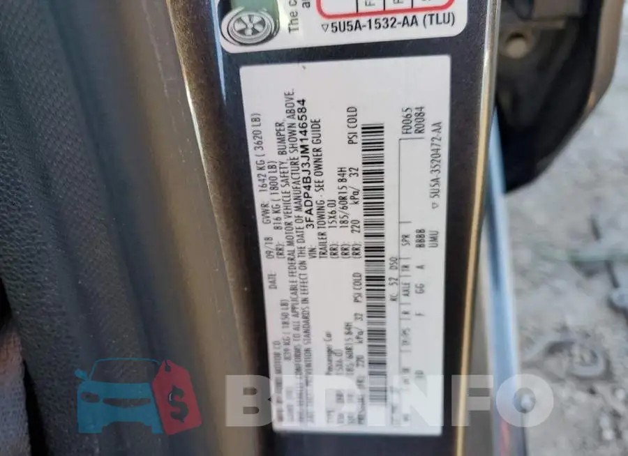 3FADP4BJ3JM146584 Photo# 12