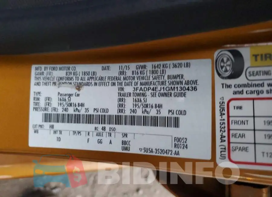 3FADP4EJ1GM130436 Photo# 13