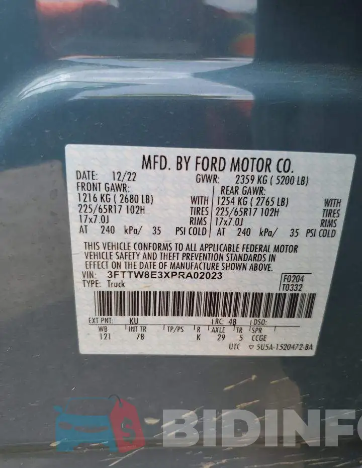 3FTTW8E3XPRA02023 Photo# 13