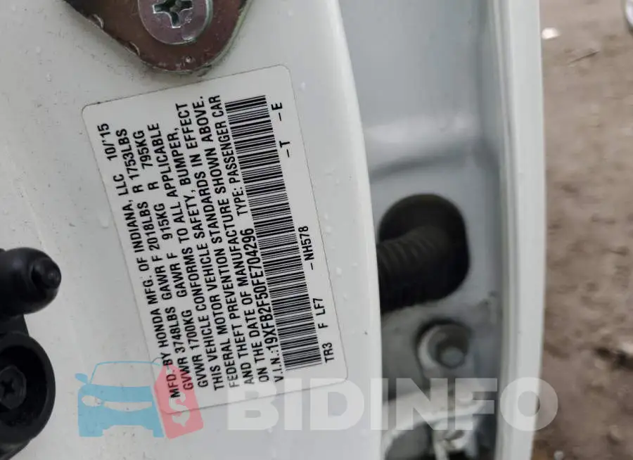 19XFB2F50FE704296 Photo# 12