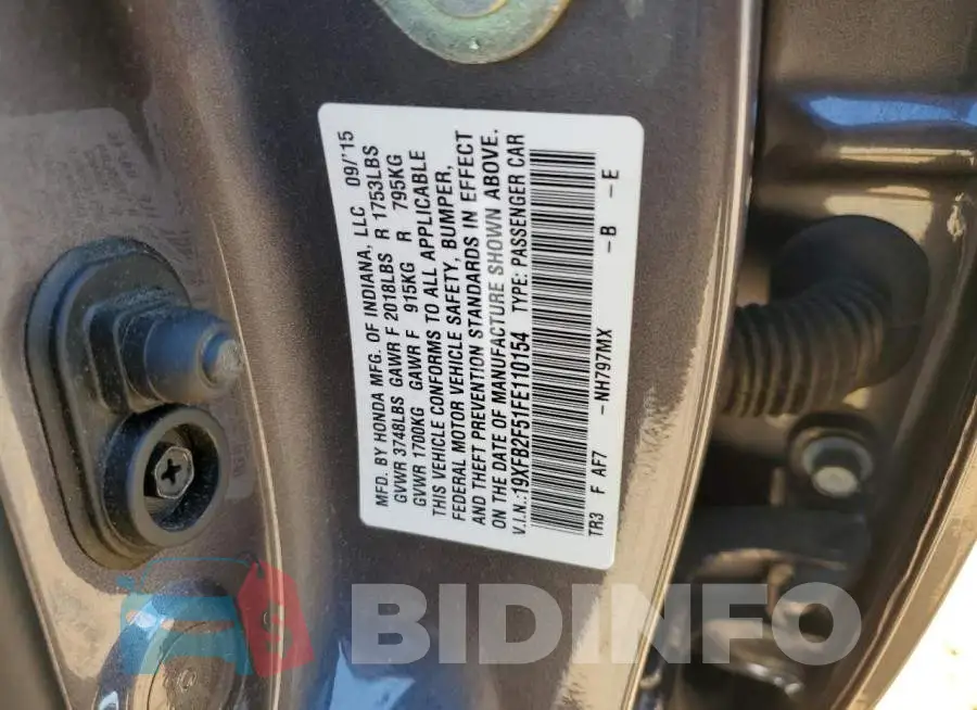 19XFB2F51FE110154 Photo# 12