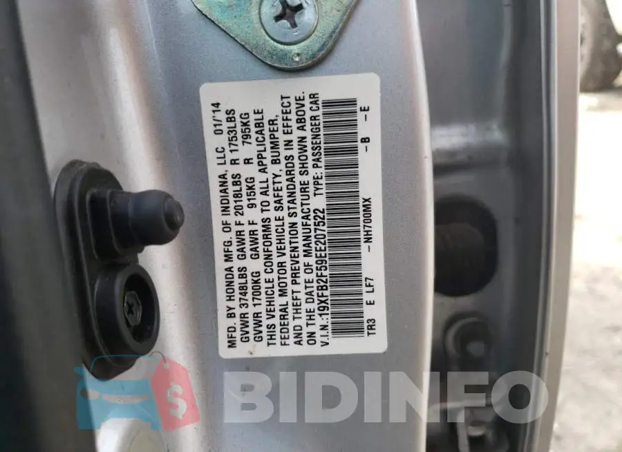 19XFB2F59EE207522 Photo# 13