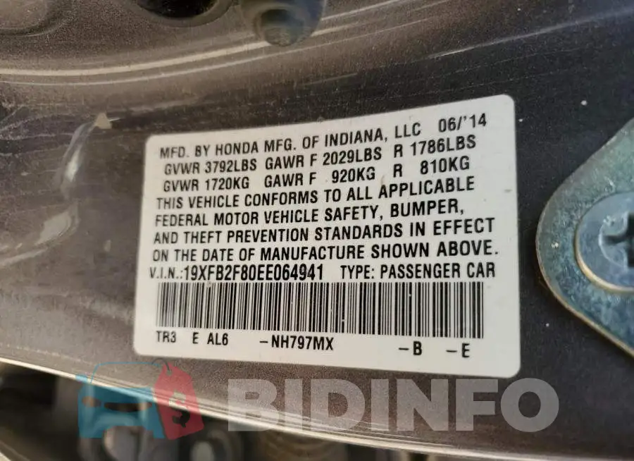 19XFB2F80EE064941 Photo# 12