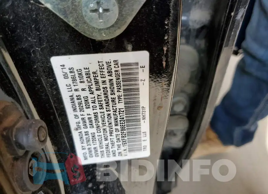 19XFB2F86EE241721 Photo# 13