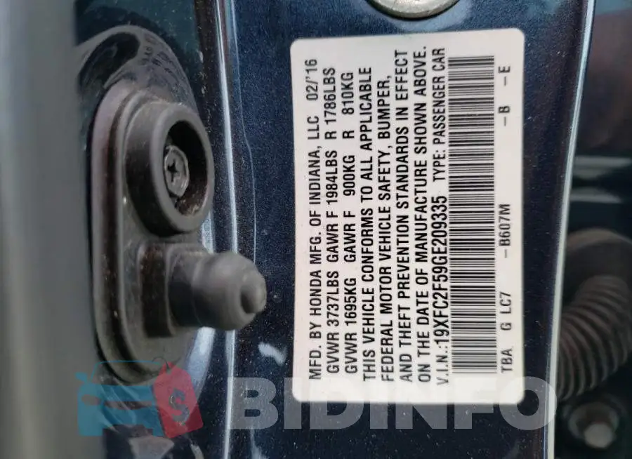 19XFC2F59GE209335 Photo# 13