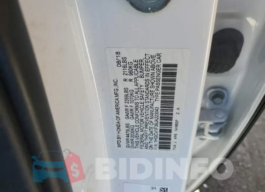 1HGCV1F39JA223043 Photo# 13