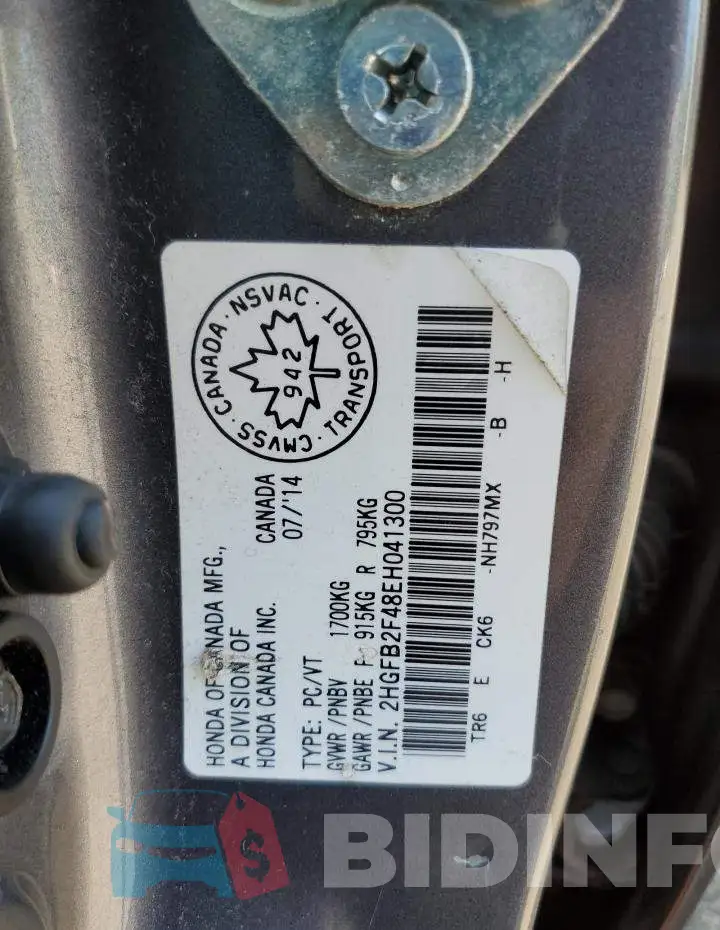 2HGFB2F48EH041300 Photo# 12