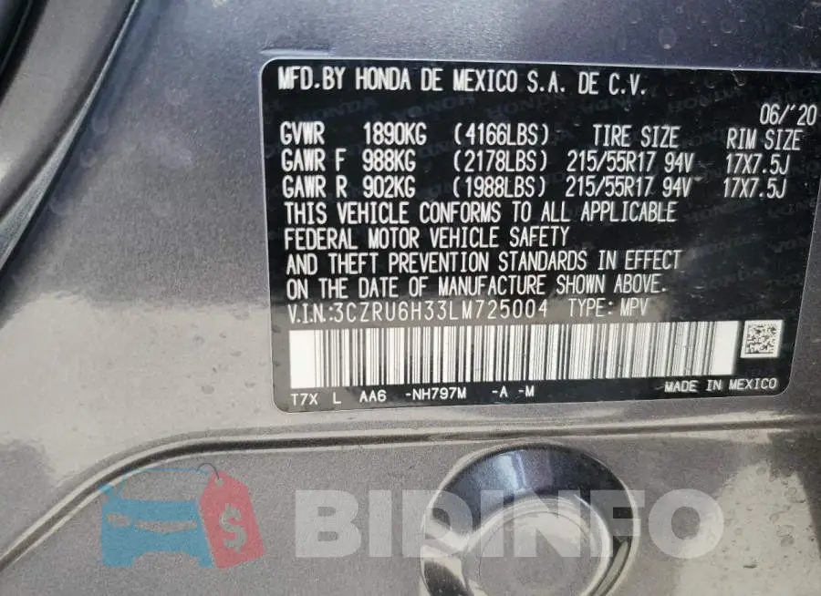 3CZRU6H33LM725004 Photo# 14