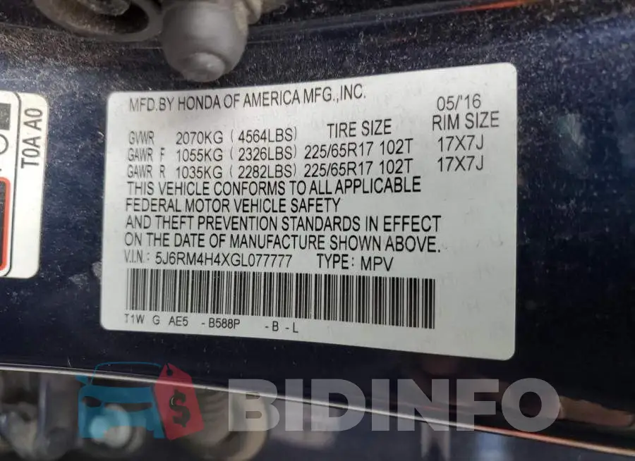 5J6RM4H4XGL077777 Photo# 14
