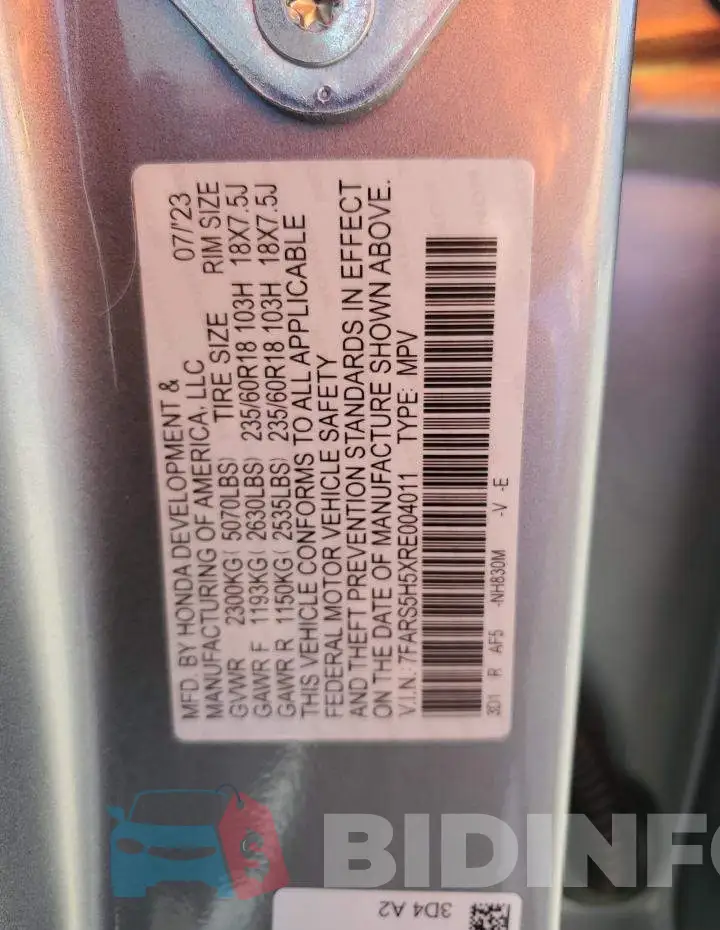 7FARS5H5XRE004011 Photo# 14