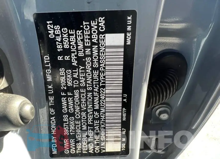 SHHFK7H47MU224022 Photo# 10