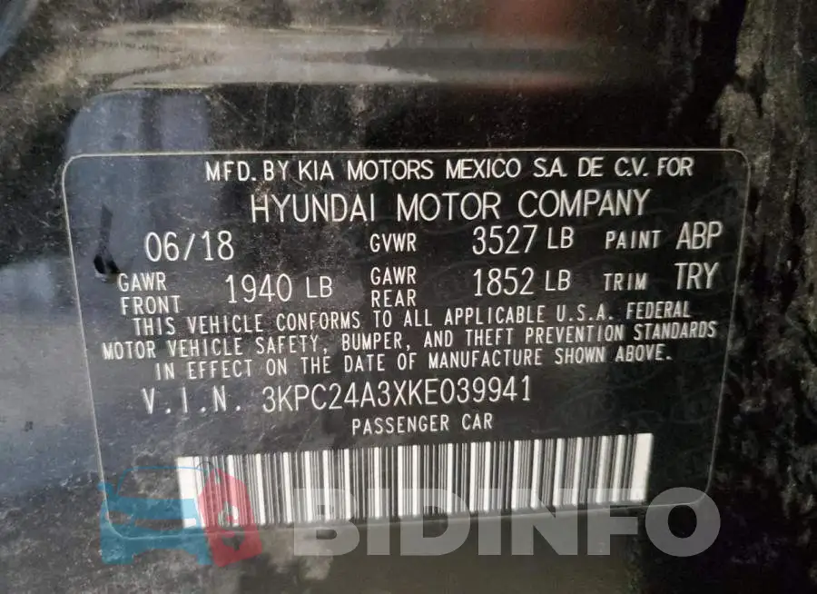 3KPC24A3XKE039941 Photo# 12