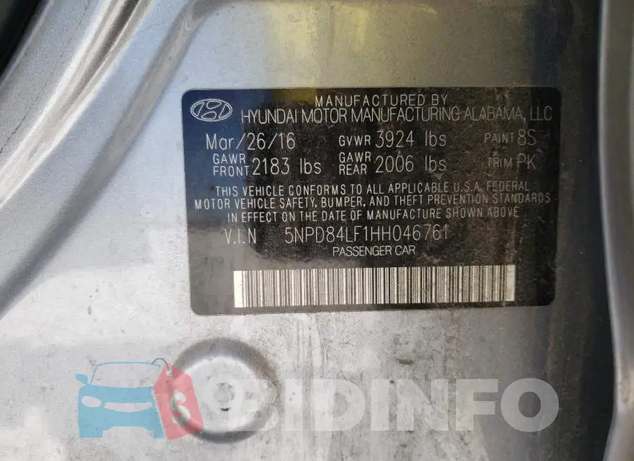 5NPD84LF1HH046761 Photo# 13