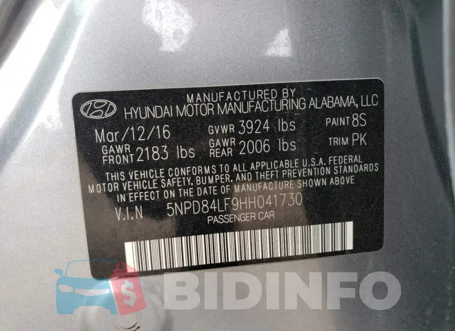 5NPD84LF9HH041730 Photo# 12