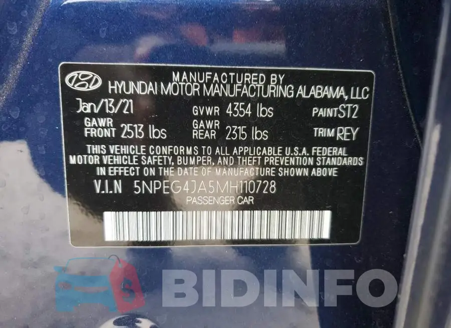 5NPEG4JA5MH110728 Photo# 13