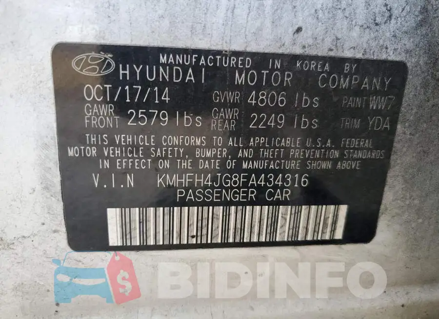 KMHFH4JG8FA434316 Photo# 12