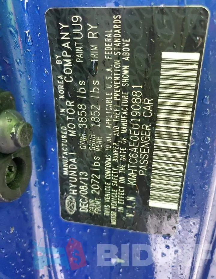 KMHTC6AE0EU190881 Photo# 12