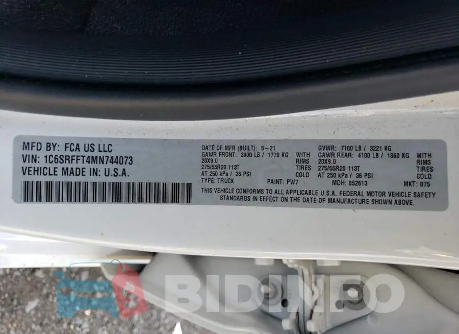 1C6SRFFT4MN744073 Photo# 12