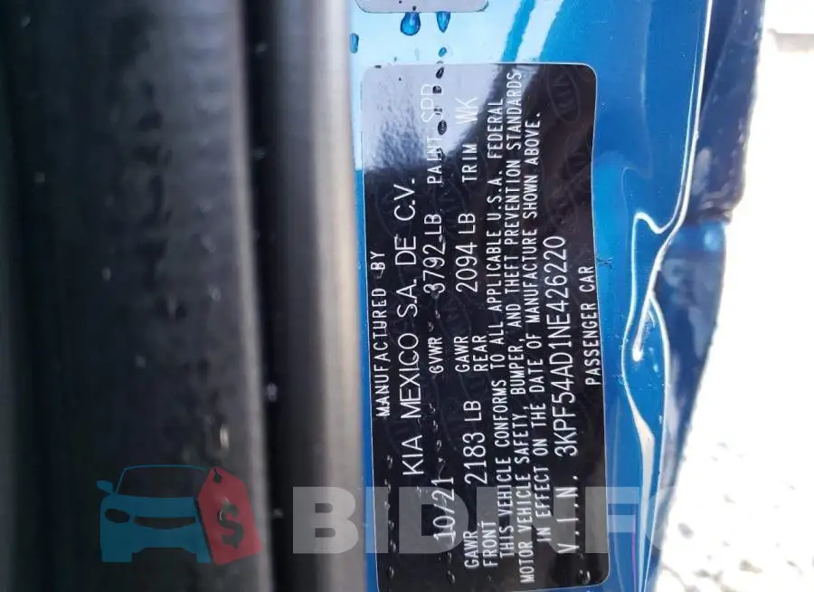 3KPF54AD1NE426220 Photo# 12