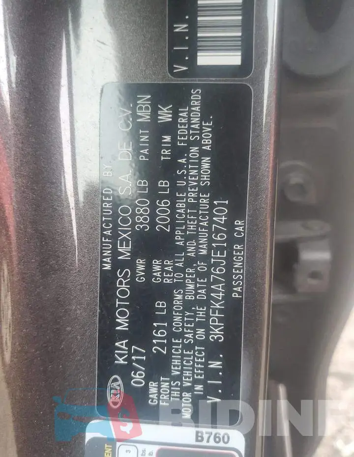 3KPFK4A76JE167401 Photo# 12