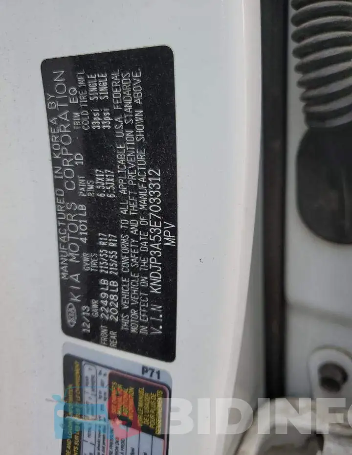 KNDJP3A53E7033312 Photo# 12
