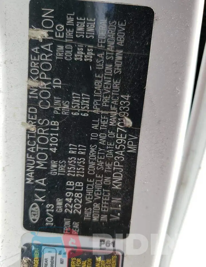 KNDJP3A59E7019334 Photo# 12