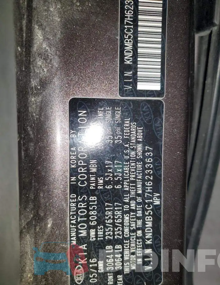 KNDMB5C17H6233637 Photo# 13