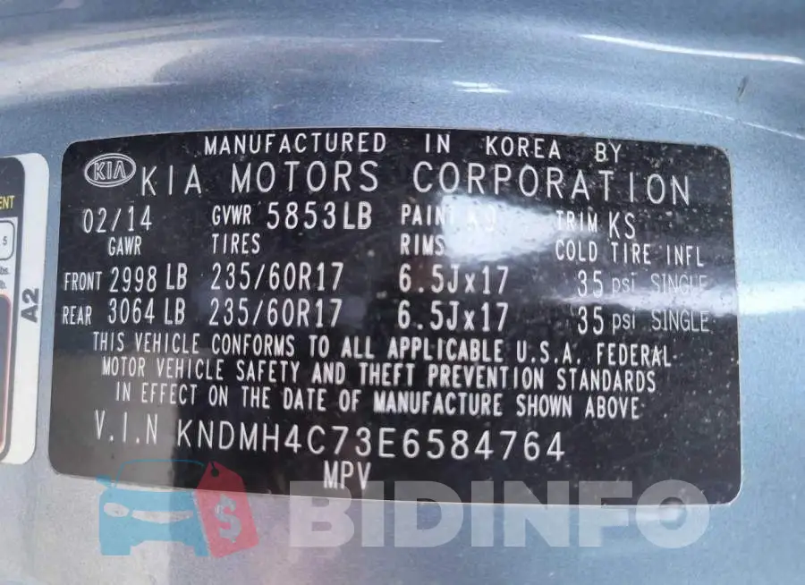 KNDMH4C73E6584764 Photo# 10
