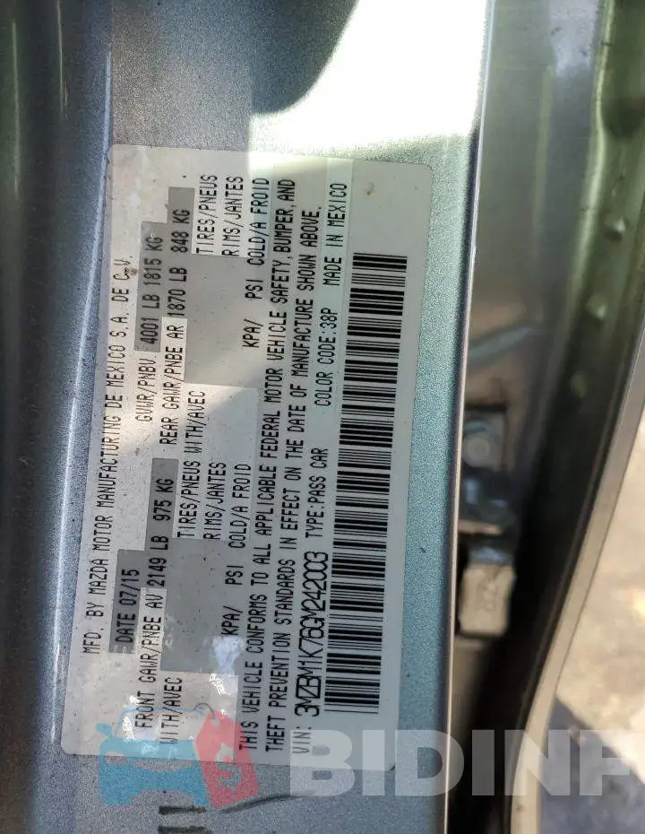 3MZBM1K76GM242003 Photo# 12