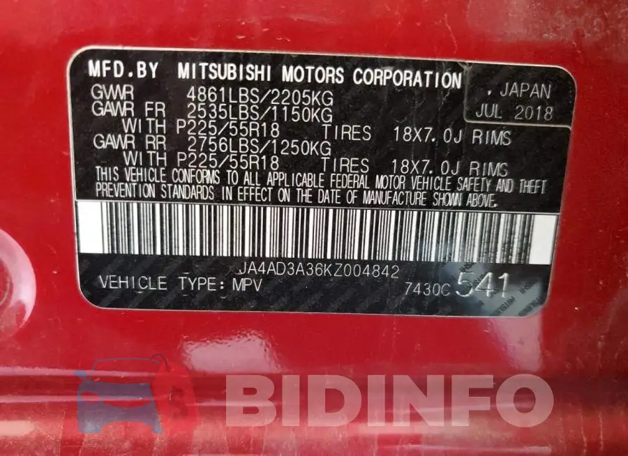 JA4AD3A36KZ004842 Photo# 13