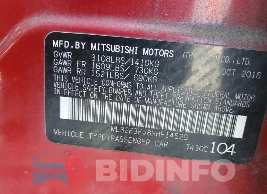 ML32F3FJ8HHF14528 Photo# 12