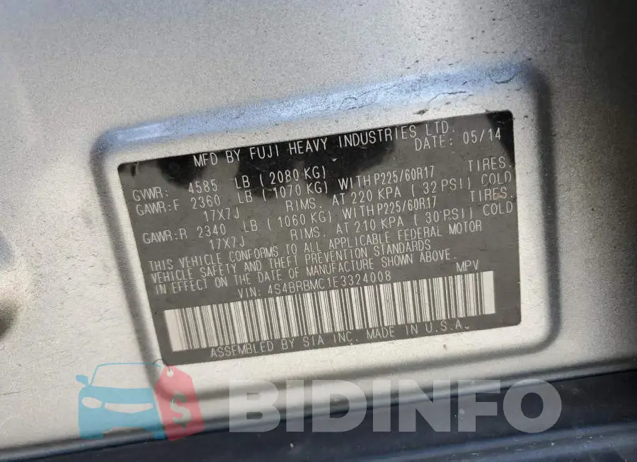 4S4BRBMC1E3324008 Photo# 12